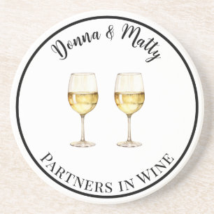 Porta-copos Parceiros de Vinho Branco na Bebida de Vinho