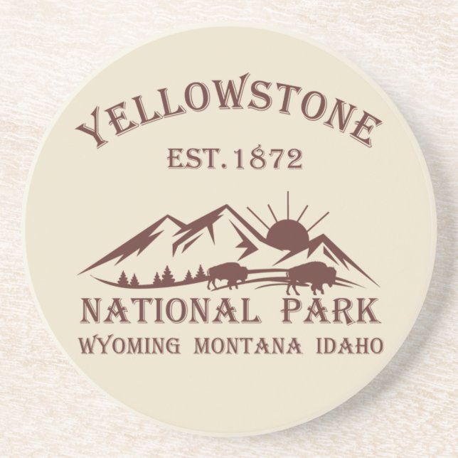 Porta-copos Parque Nacional Yellowstone Vintage (Frente)