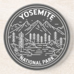 Porta-copos Parque Nacional Yosemite California Vintage Monoli<br><div class="desc">Yosemite monolina design. O parque é famoso por suas gigantes sequoias antigas e para o Tunnel View,  a vista icônica da queda de Bridalveil e os penhascos granitos de El Capitan e Half Dome.</div>