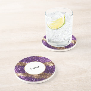 Porta-copos Parto Dourado Roxo
