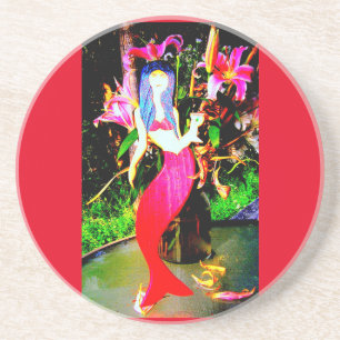 Porta-copos partying vermelho da sereia