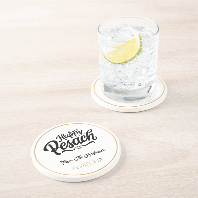 Porta-copos Passagem feliz | Preto e branco tradicionais simpl (Lateral)