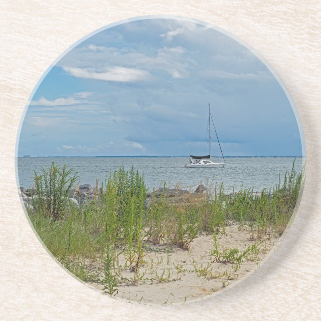 Porta-copos Passando por uma praia secreta (Frente)