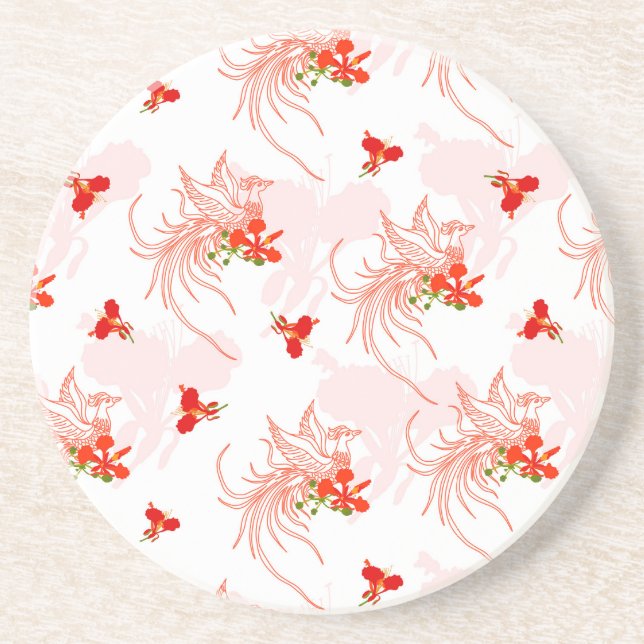 Porta-copos Pássaro Phoenix E Flor Phoenix Sem Olho (Frente)