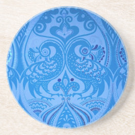 Porta-copos Pássaros Pavões Orientais Azuis