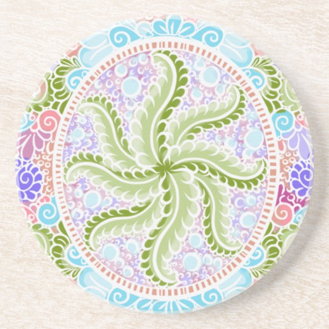 Porta-copos Pastel Nature Mandala Art (Frente)