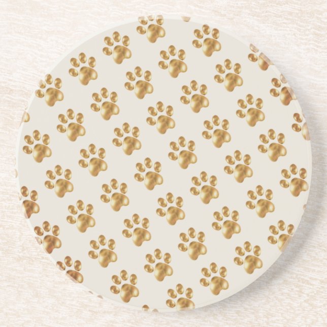 Porta-copos Patas Fofas Marrom Dourado (Frente)