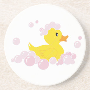 Porta-copos Pato em Bolhas Rosa