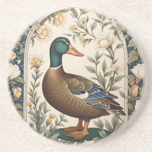 Porta-copos Pato-real elegante inspirado em William Morris 