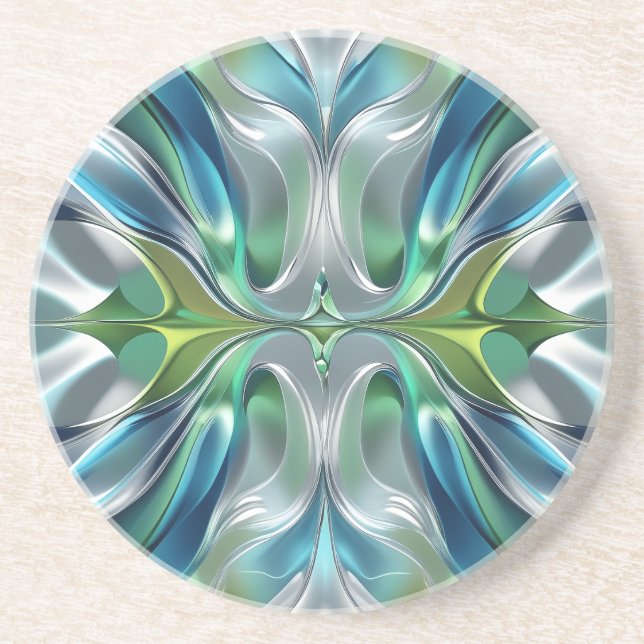 Porta-copos Patrón abstracto de ondas de Agua (Frente)