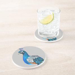 Porta-copos Pavão de Aquarela