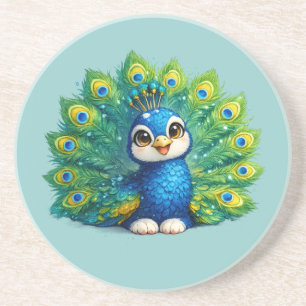 Porta-copos Pavão Fofo com Olhos Grandes Design de Pássaro Kaw