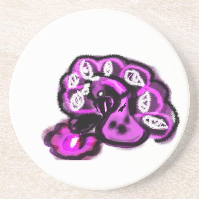Porta-copos Pavão roxo (Frente)