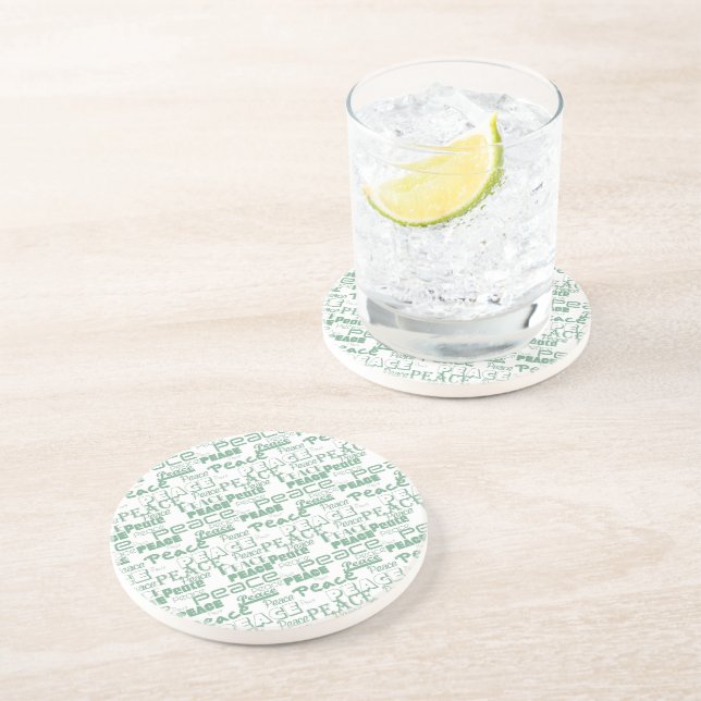 Porta-copos Paz Inspiradora Verde Branco (Lateral)