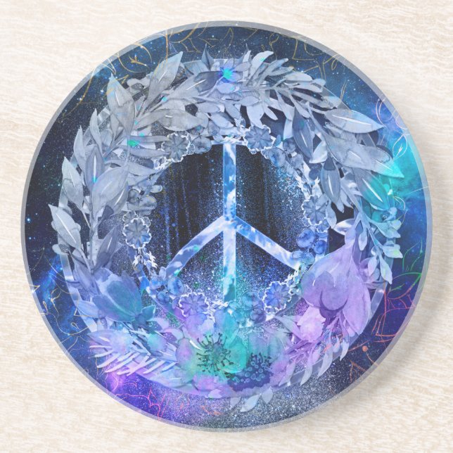 Porta-copos Peace Wreath Blues (Frente)