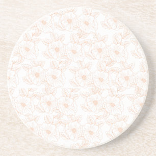 Porta-copos Peach Fuzz Padrão Minimalista de Flor de Cor de Te