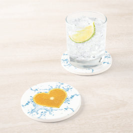 Porta-copos Pedaço de Laranja Forma Cardíaca