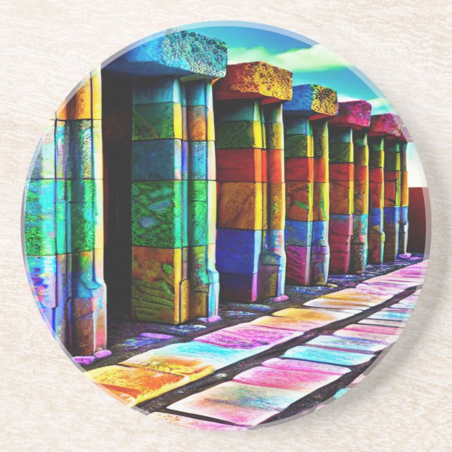 Porta-copos Pedras Psicodélicas (Frente)