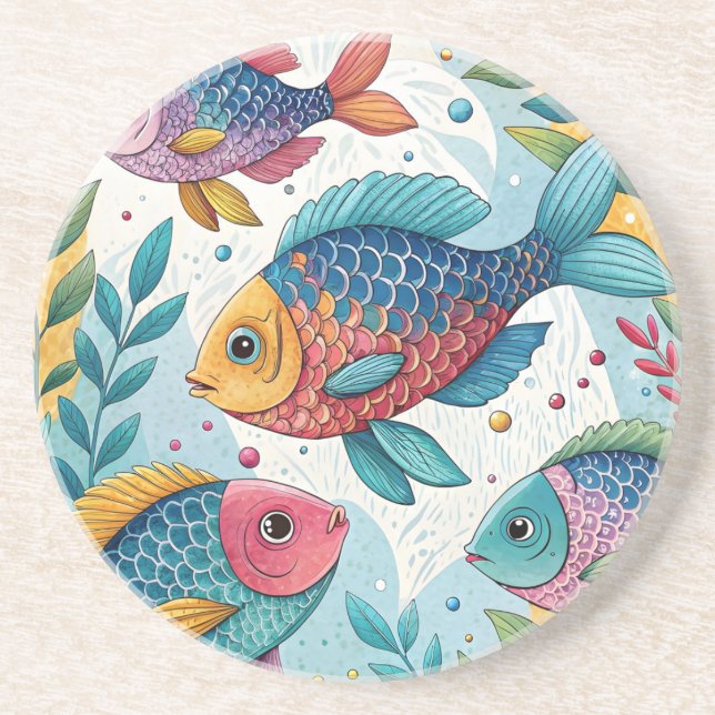 Porta-copos Peixe-arco-íris submarino (Frente)