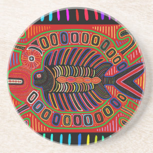 Porta-copos Peixe Voador Mola Índio Cuna