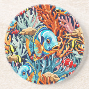 Porta-copos Peixes Tropicais Cores Vibrantes de Verão