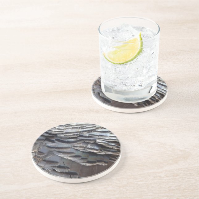 Porta-copos Penas Turcas Selvagens II Abstrato Nature Design (Lateral)