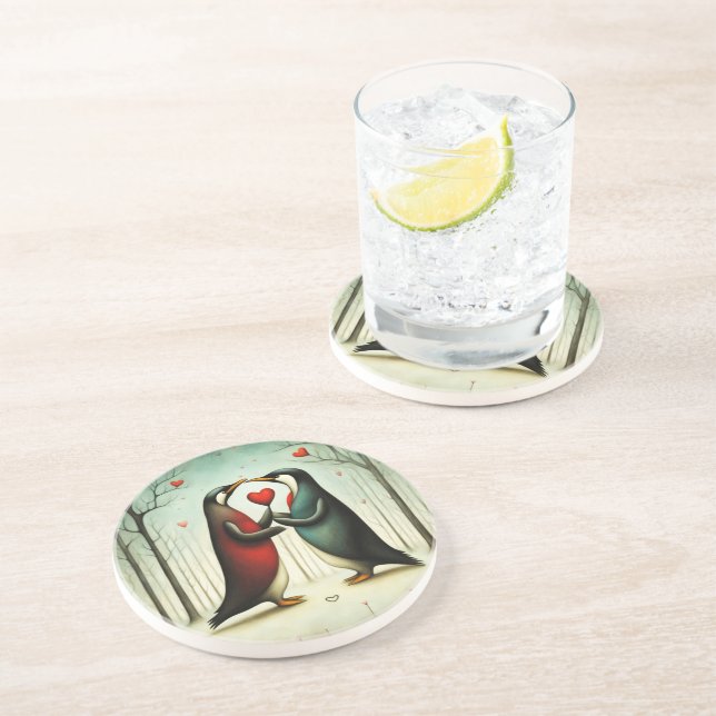Porta-copos Penguin Love 2 (Lateral)