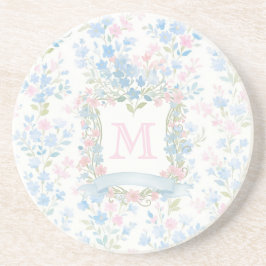 Porta-copos Pente de Pedra com Monograma Floral Personalizado