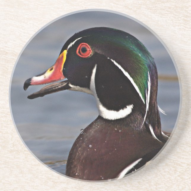 Porta-copos Perfil de um pato-wood (Frente)