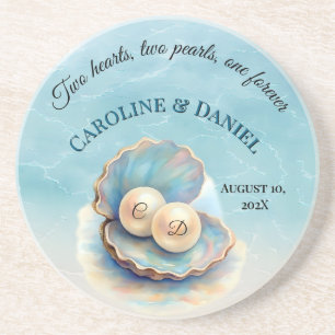 Porta-copos Pérolas de Casamento de Praia Shell Elegante Ocean