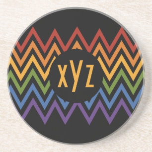 Porta copos personalizada do padrão Rainbow Chevro
