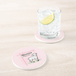 Porta-copos Personalizável, Batismo, Rosa, Garota, Lambe