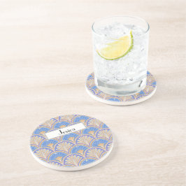 Porta-copos Personalize Indigo Scallop Petal Coaster de Arenit