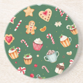 Porta-copos Personalized Christmas Baking Pattern