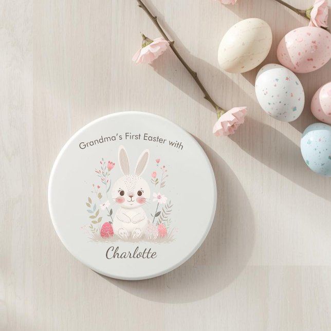 Porta-copos Personalized Grandma Easter Coaster – First Easter (Criador carregado)