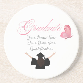 Porta-copos Personalized Pink Graduate Gift, Custom Name 