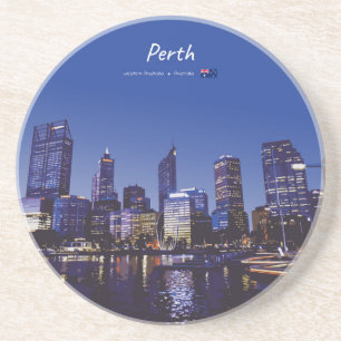 Porta-copos Perth, Austrália - Silhueta da Cidade à Noite