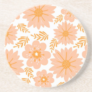 Porta-copos Pêssego de Vintagem Retroativa Padrão de Flor Lara