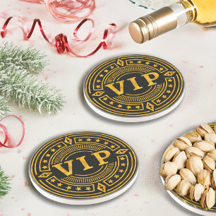 Porta-copos Pessoa Muito Especial VIP Dourado e Preto Chic Ret