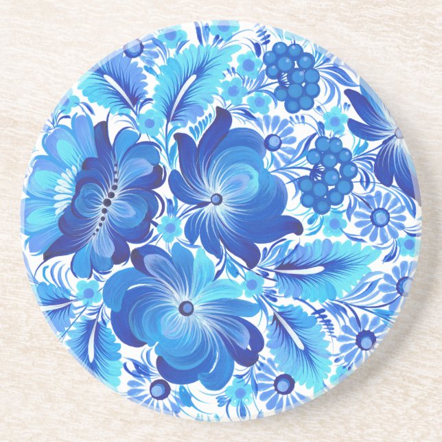 Porta-copos Petrikivka Ukrainian traditional folk art. (Frente)