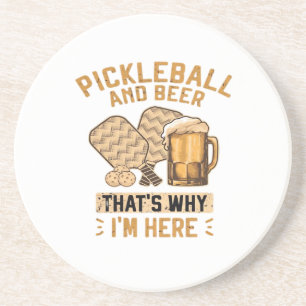 Porta-copos Pickleball e Cerveja É Por Isso Que Estou Aqui Eng