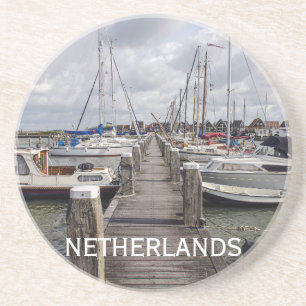 Porta-copos Pier com barcos e iates em Marken Países Baixos