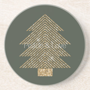 Porta-copos Pine Green Dourada Glitzy Brilhante Árvore de Nat