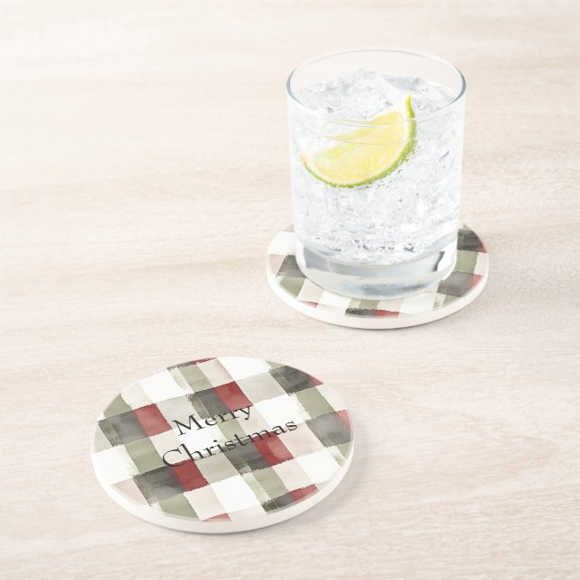 Porta-copos Pine Green Ivory Red Stripes (Lateral)