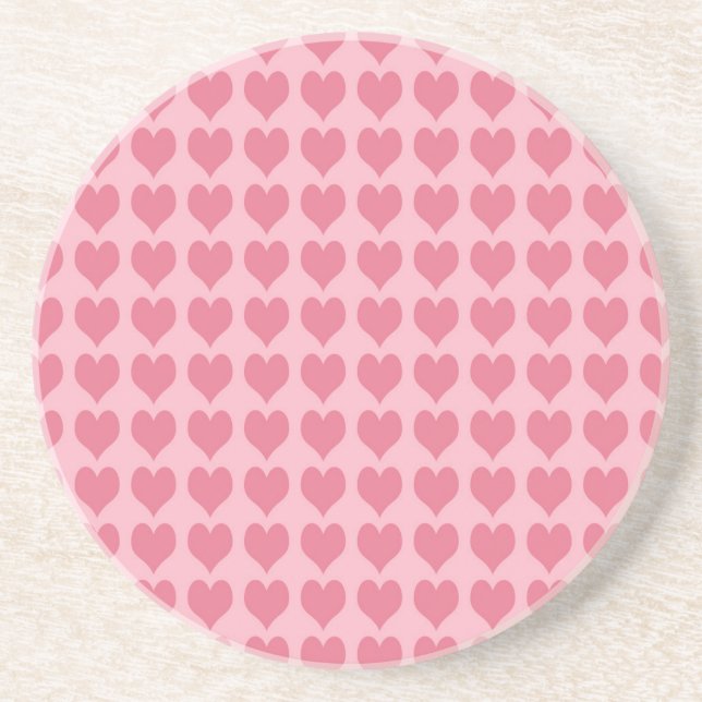 Porta-copos Pink Hearts Seamless Pattern (Frente)