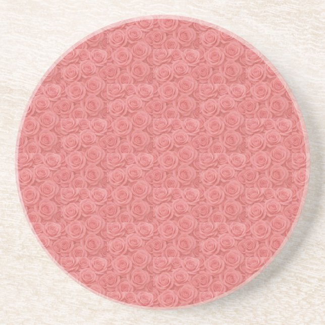 Porta-copos  Pink Rose Sandstone Coaster (Frente)