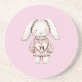 Porta-copos Pink Sweet Cute Bunny Pink Sweater Heart