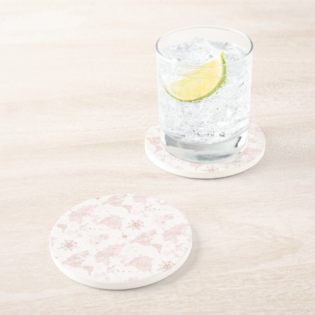 Porta-copos Pink World Map (Lateral)