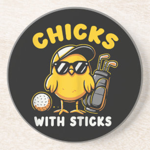 Porta-copos Pintinhos Com Sticks Golfer Girl Gol