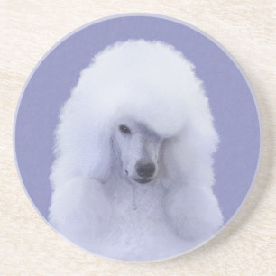 Porta-copos Pintura Branca de Poodle Padrão - Arte Cão Origi